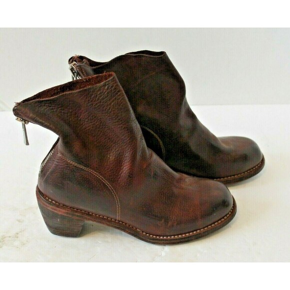 GUIDI Ankle Boots Goat Full Grain Cuban Heel Made In Italy EU 36 US 5.5 - Picture 9 of 9
